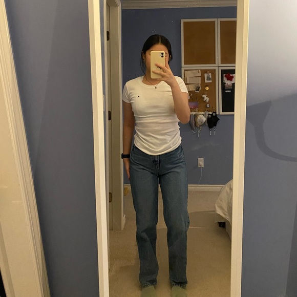 Oak + Fort mom jeans (dark blue) - Picture 1 of 8